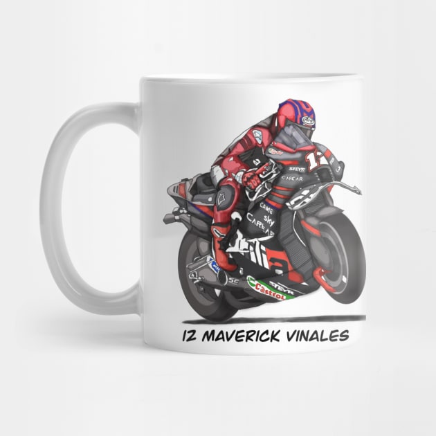 Drawing of MotoGP No 12 Maverick Vinales by Roza@Artpage